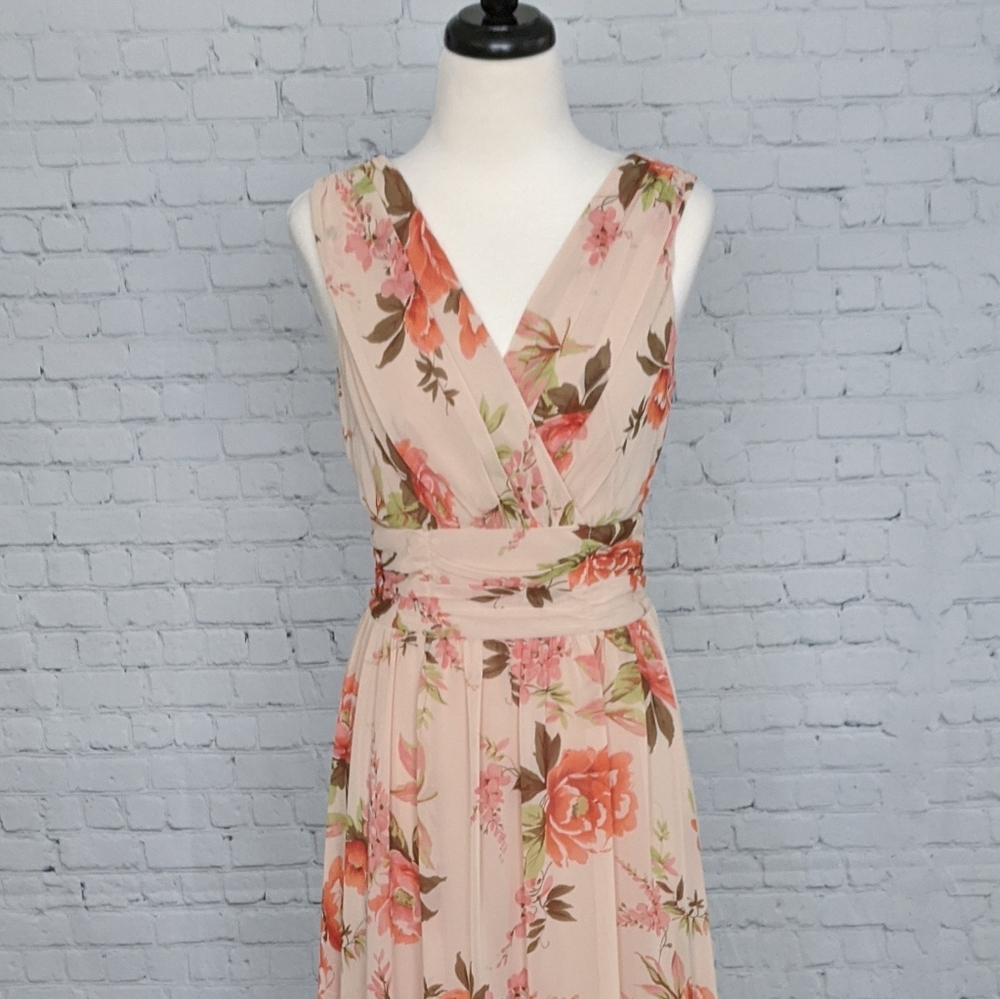 Connected Apparel Chiffon Midi Dress